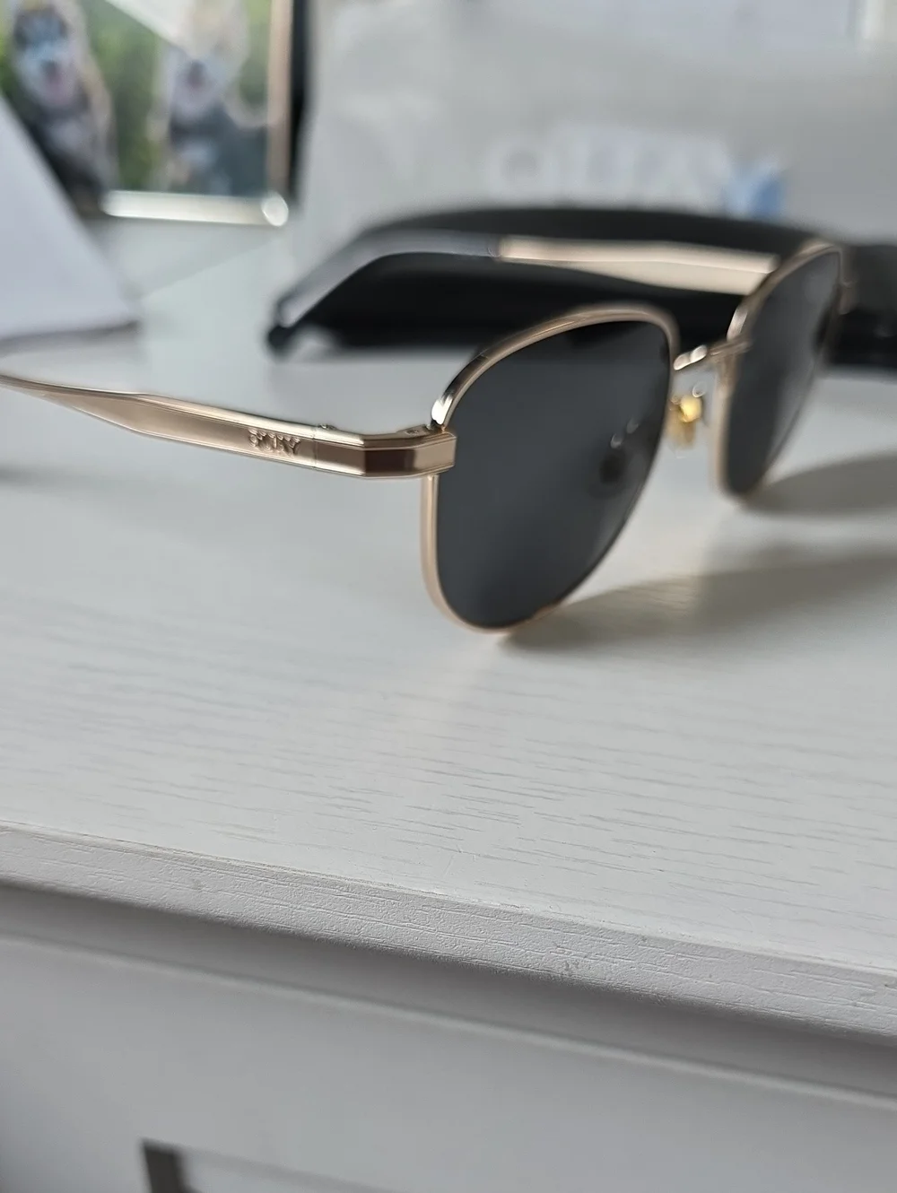 Quay Australia Rose Gold Slim Frame Sunglasses